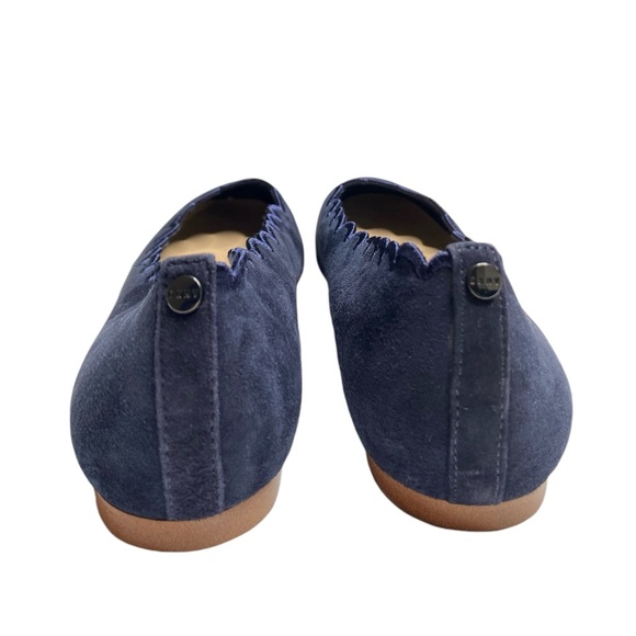 DKNY Navy Suede Scalloped Edge Ballet Flat Size 8.5 - Picture 4 of 12